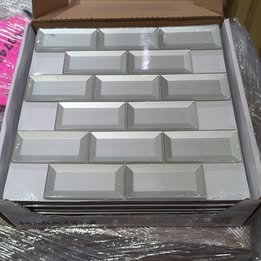 Marazzi Decor Accents Silver 12 in. x 12 in. x 8 mm Glass Brick Joint Mosaic Wall Tile P/N ST0624BJMS1P