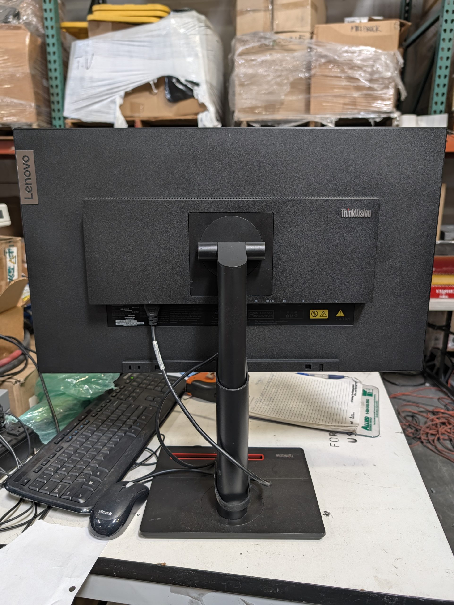 Lenovo ThinkVision 27" 2K 2560x1440 60Hz QHD IPS Monitor USB-C, HDMI, DP Inputs -Preowned - Image 4