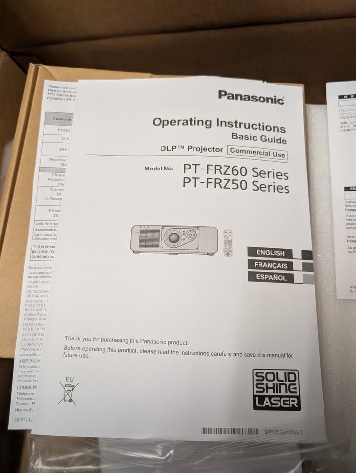 Panasonic Laser DLP Projector PT-FRZ60B U7 -New In Box - Image 8