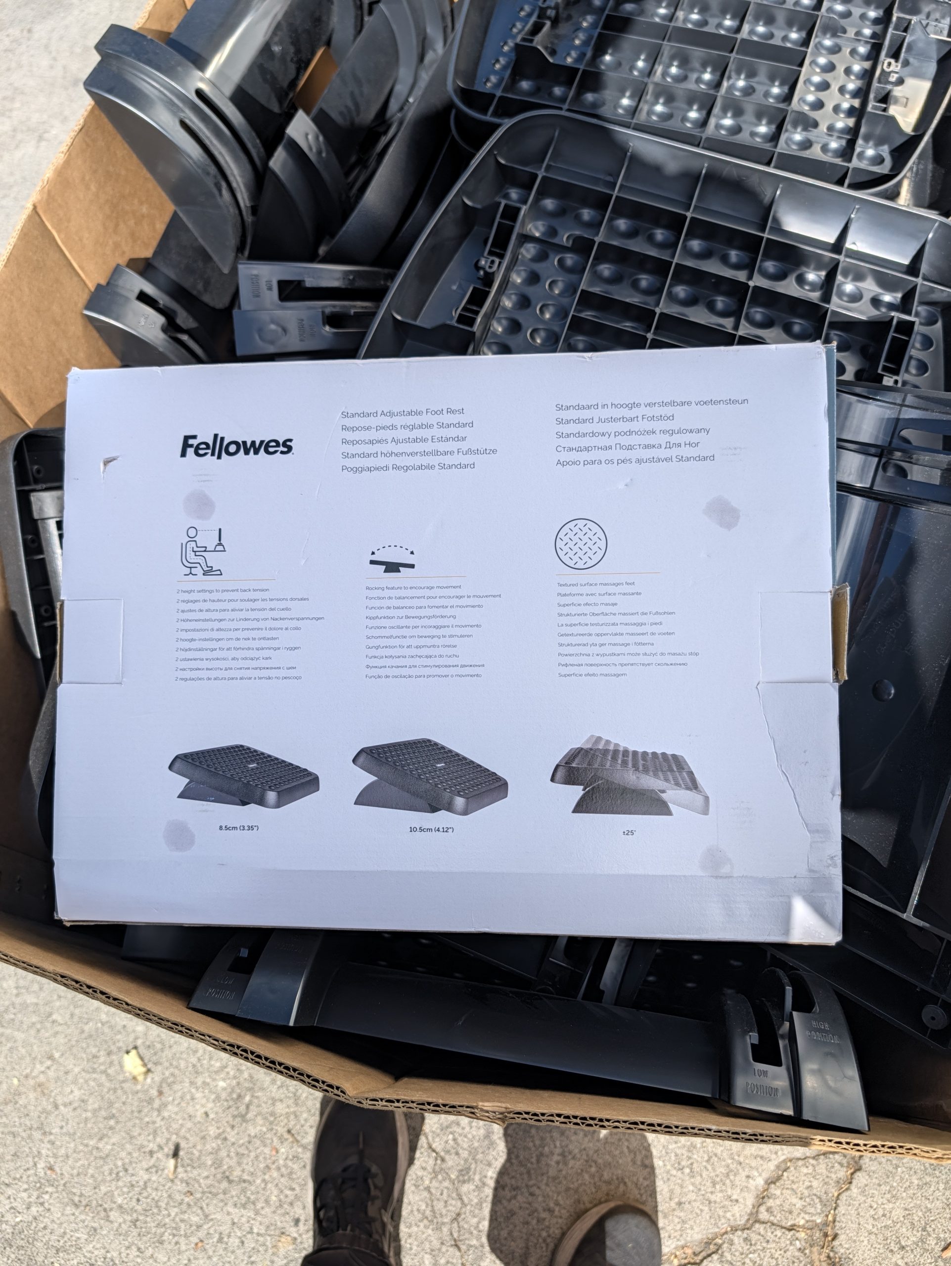 Fellowes Standard Adjustable Foot Rest-Preowned like new Quantities Availalble - Image 8